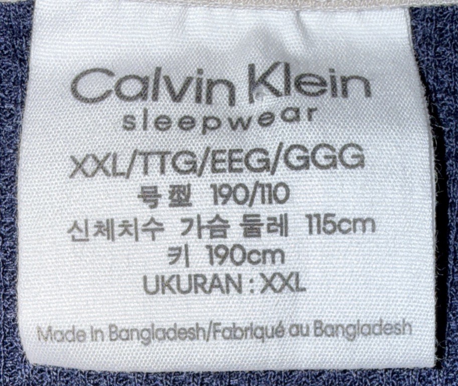 NWT Calvin Klein Sleepwear Long Sleeve Blue T-shirt Men's Size XXL thumbnail 8
