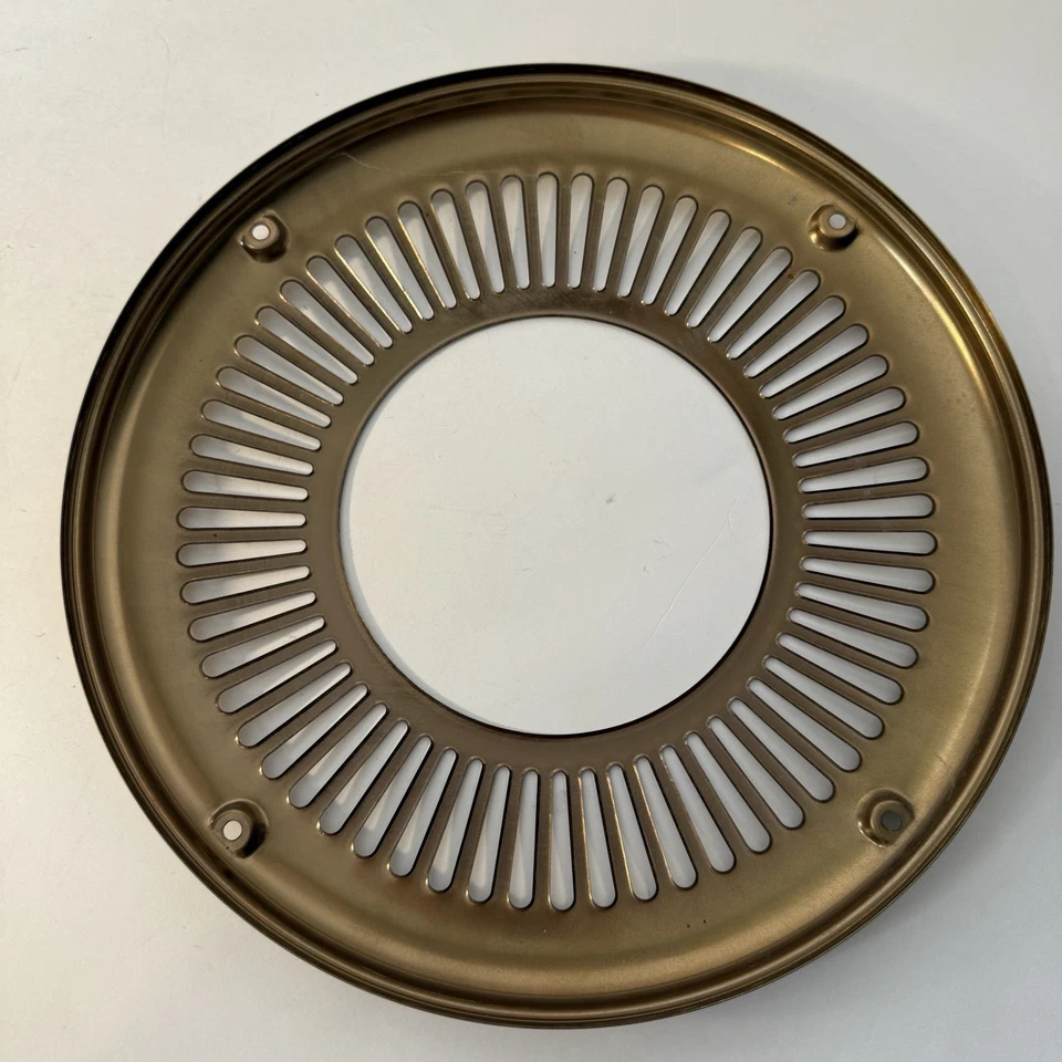 VTG Antique Brass Tone Ceiling Fan Motor Housing Cover Canopy 2 Pieces W/ Screws - Image 3 of 4