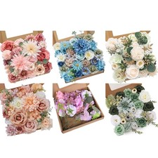 Artificial Flower Leaf Gift Box Set with Stems for Wedding Flowers Bouquets