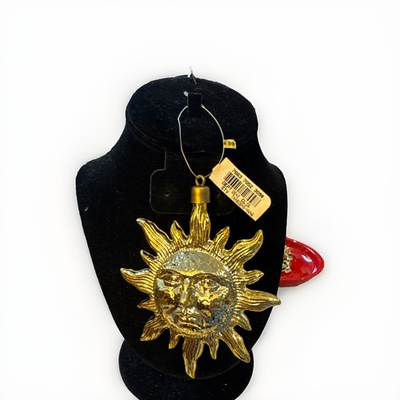#ad Large Vintage Celestial Sun Hanging Ornament Gold Tone $16.99