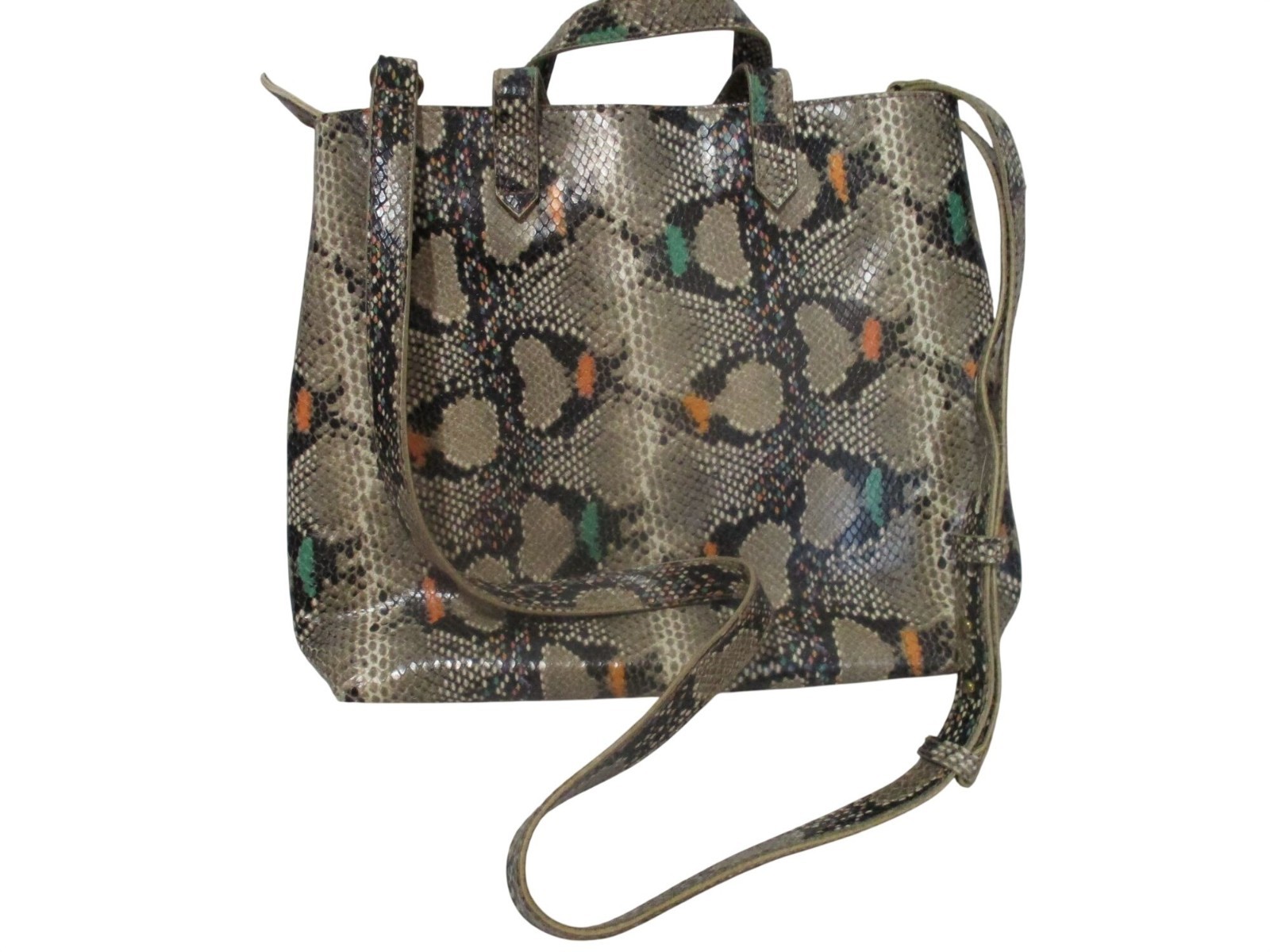 Madwell Brown Orange Python Leather 2-Way Satchel - image 1