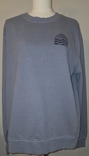 NWT L Men's Blue Crew Neck Sweatshirt Wave Logo Goodfellow  Co MSRP 25