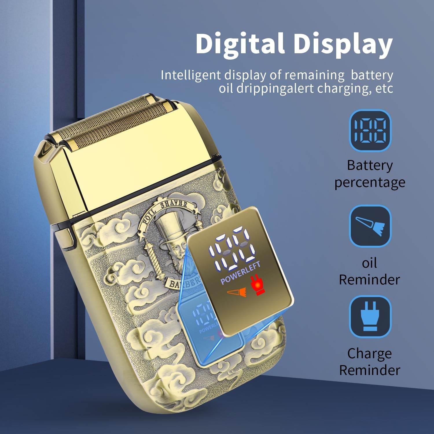 HIENA PRO Professional Foil Shaver for Men, Reciprocating Electric Beard Gm 