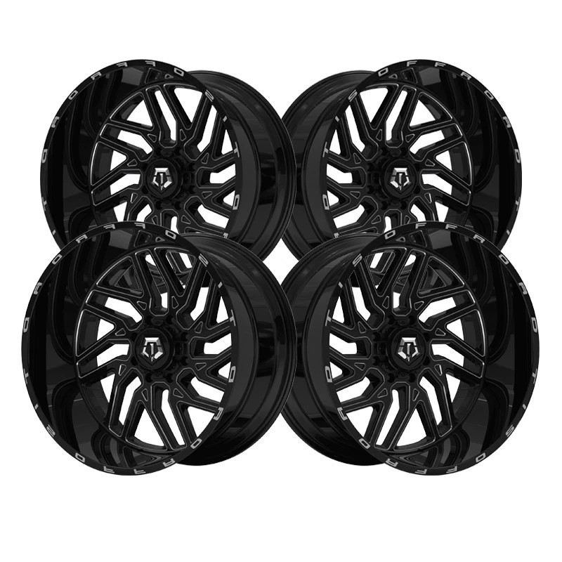 1 X TIS 544BM 22X12 8x170 125.2 Hub -44 Offset Black Wheel Rim - Imagem 3 de 4