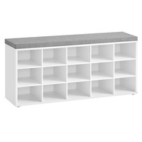 Schuhbank Wohnzimmer Flur Stauraum Kissen 15 FäCher Sitzbank 30X105X48 Cm