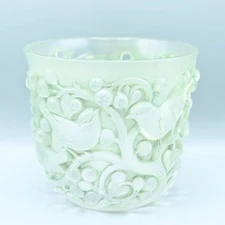 Lalique “Avallon” Green Patinated Vase Vintage R. Lalique France Pre-1945