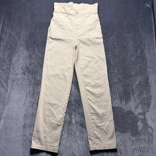Alice  Olivia Paperbag Jeans Womens 29 Beige High Rise Straight Stretch Denim
