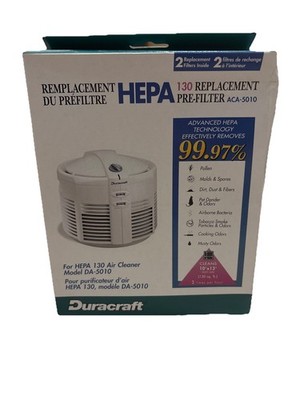 Duracraft Hepa  2 Pk. 130 DA-5010 Air Purifier Cleaner Filter, ACA-5010, Pollen