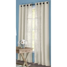 allen + roth 84.0-in Ivory Light filtering Grommet Single curtain panel