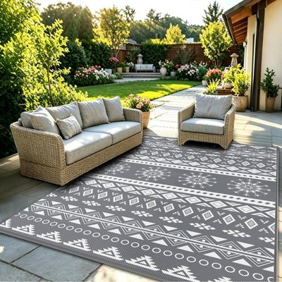 Outdoor Teppich Wetterfest Gartenteppich Balkon Camping 120x180cm Rug