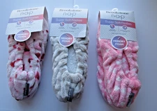 Brookstone Women's MEMORY FOAM FOOTIE SLIPPERS & Non-Skid Grippers NWT