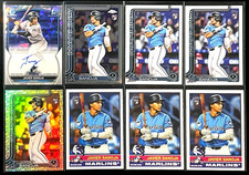 JAVIER SANOJA  2023 Bowman Chrome 1ST AUTO ATOMIC #89/100 Miami Marlins RC Lot 8