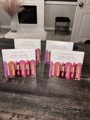 4 Charlotte Tilbury UnReal Blush - Healthy Glow Stick Sample Cards - 4 Shades