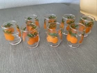 8 Vintage 1987 Anchor Hocking Small Orange Juice Glasses- 3 Tall MCM