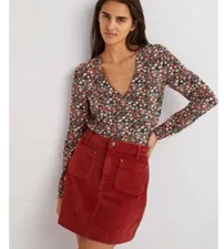 Boden Blouse Popover Shirt Top Floral Printed V Neck 6 NEW. 1165