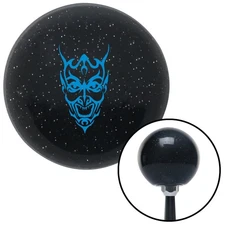 Blue Abstract Devil Face Black Metal Flake Shift Knob w/ M16x1.5 Insert Shifter