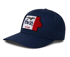 Iowa Flag Hat Men Women – Adjustable Snapback Trucker Baseball Cap (All Navy)