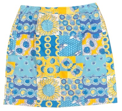 Lilly Pulitzer Multi Color Cotton A-Line Skirt Fully Lined Floral Design Size 6