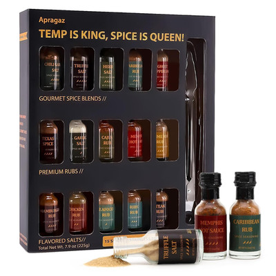 Grilling Seasoning Gift Set-15 Pack Unique Spices and Seasonings Sets for Men, A