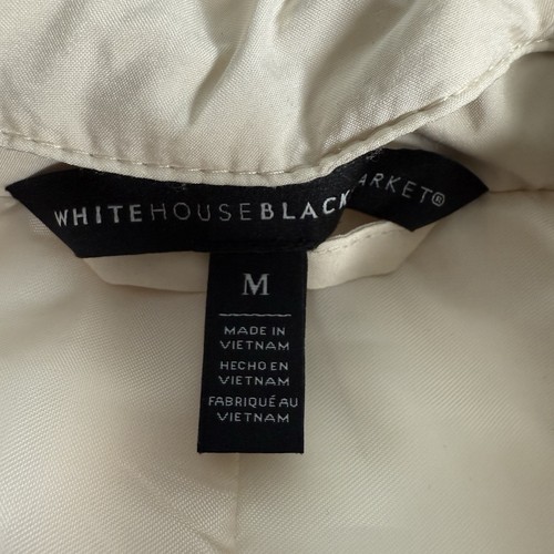 White House Black Market Puffer Jacket Women’s Medium Ivory Classic - Picture 9 of 10