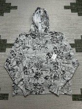 Athleta Hoodie Womens Large Gray Black Floral Pullover New