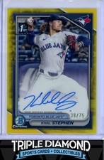 2024 Bowman Draft Chrome 1st Khal Stephen Prospect Auto Yellow Refr #38/75 E240