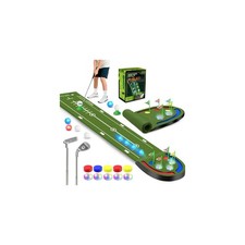 Golf Putting Mat for Kids, Toy Golf Set with Light up Holes, Glowing Balls, P...