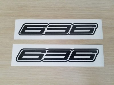 2X) 636 Outlined Decal Vinyl Stickers for Ninja Motorcycles ZX6-R