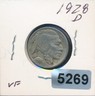 BUFFALO NICKEL - 1928-D - FULL DATE - #5269 - VF Denver Buffalo