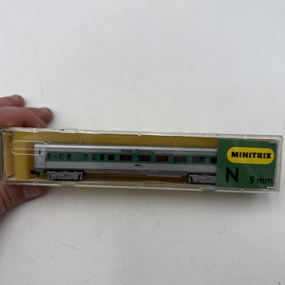 MINITRIX 3047 N SCALE PENN CENTRAL OBSERVATION PASSENGER CAR #4891 IN CASE