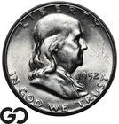1952-S Franklin Half Dollar, Blast White, Lustrous Solid Gem BU++