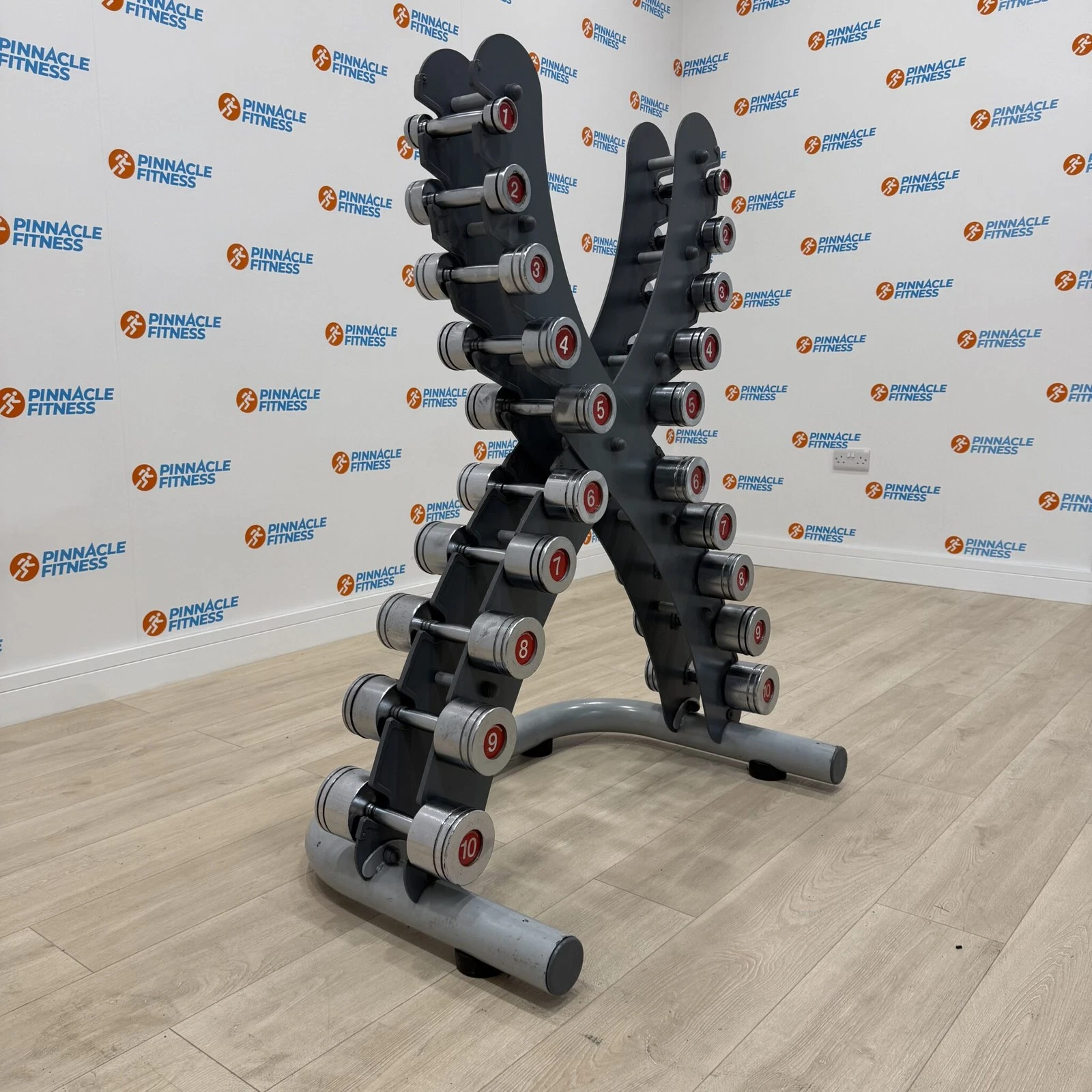 Escape Chrome Dumbbell Set 1-10kg with X Rack