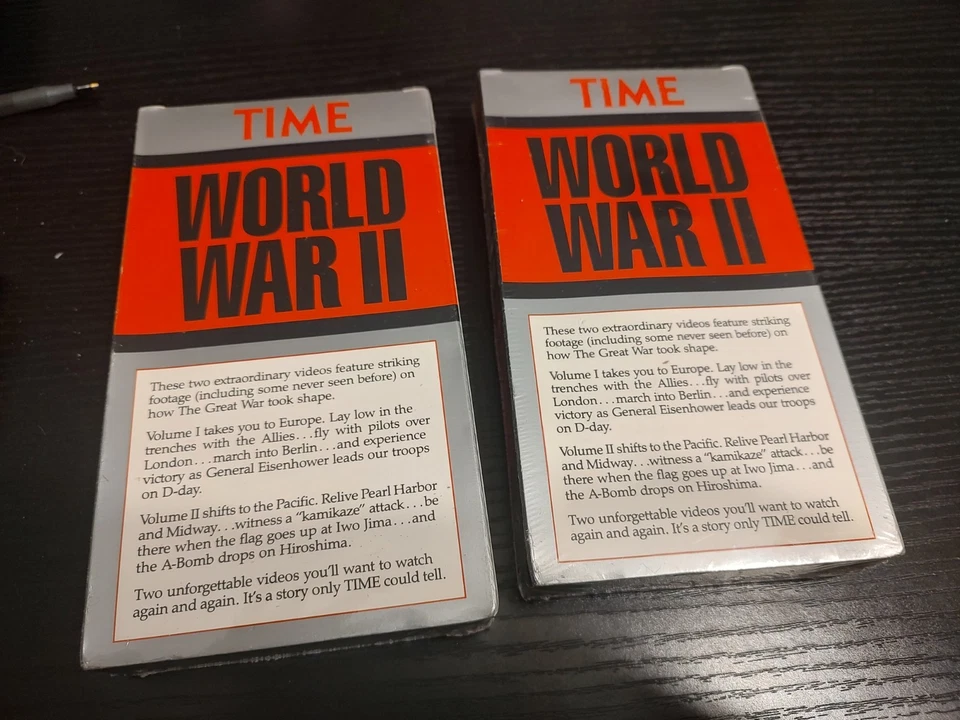 Time - World War II Vol 1 & 2 VHS - Europe/Pacific vintage and sealed - Image 2 of 3