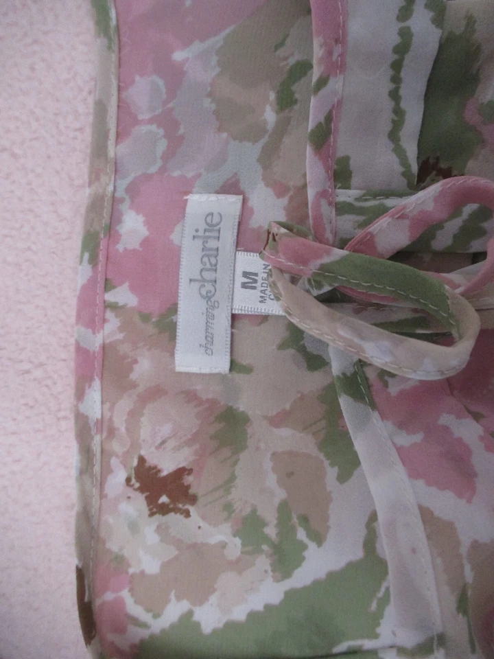 Top transparente Charlie encantador para mujer talla M manga larga multicolor floral Foto 3 de 4