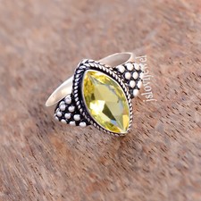 Citrine Topaz Gemstone 925 Sterling Silver Ring Birthday Gift For Her Jewelry