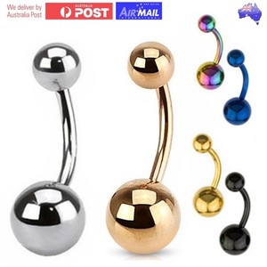 belly 14g 10mm navel piercing titanium ring bar anodised barbell button steel