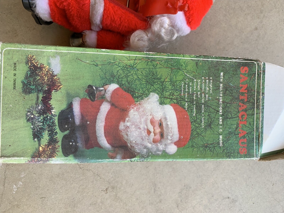 Vintage WALKING SANTA CLAUS Musical Toy w/Box | eBay
