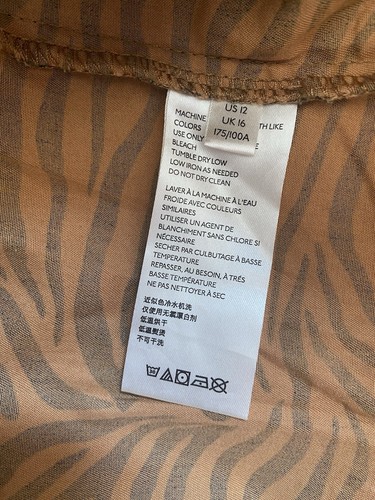 Maeve By Anthropologie Dress Gemini Tiger Print Size 12 Sleeveless Shirt Buttons - Picture 6 of 7
