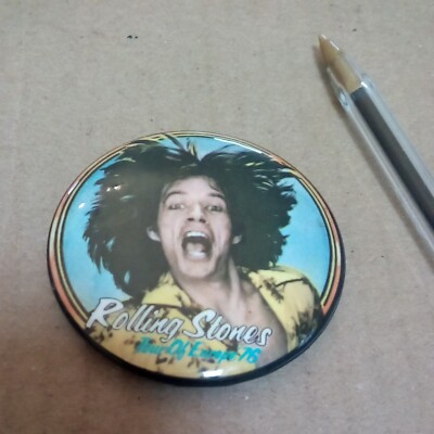 Rolling Stones Mick Jagger. Tin Badge Tour Of Europe 76