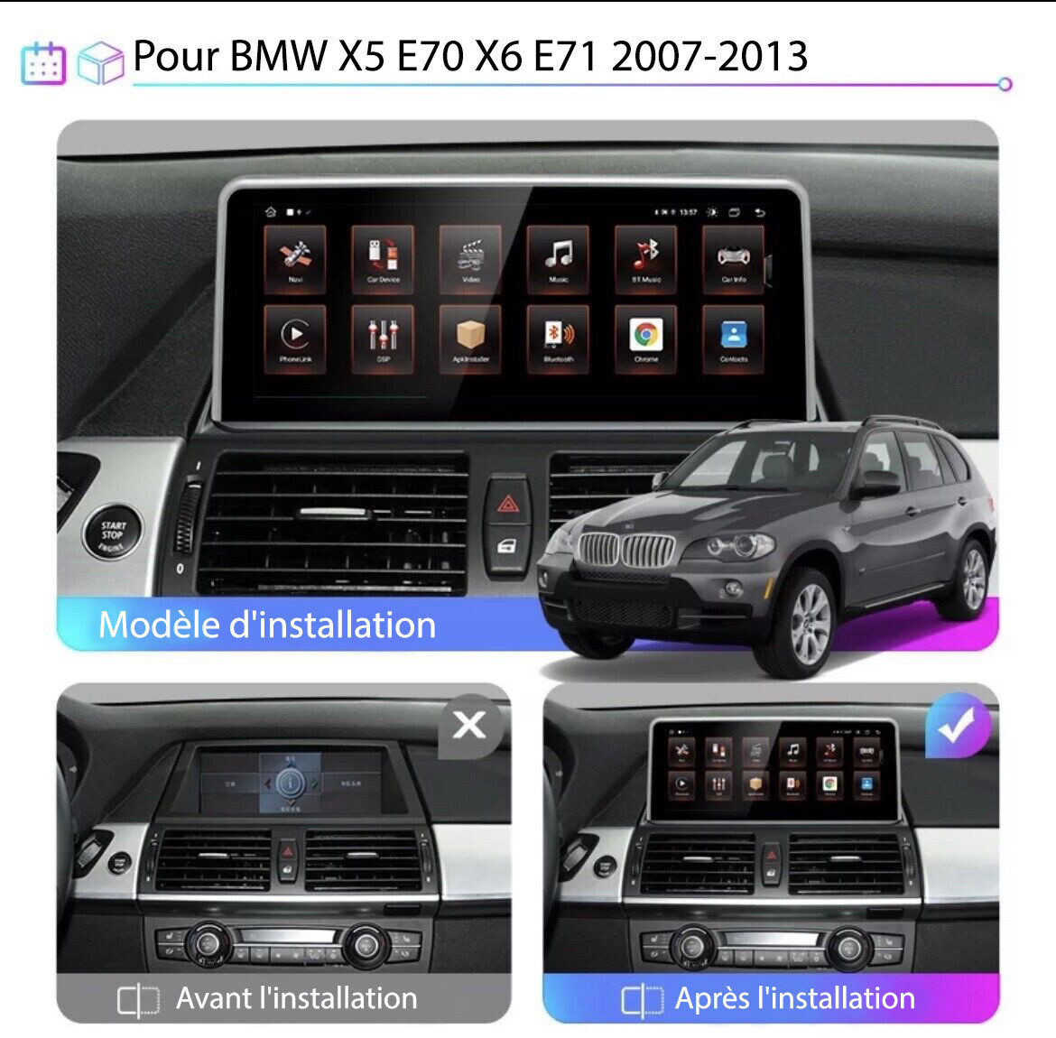 Autoradio Android pour BMW X5 E70, résolvez le manque de GPS moderne et de musique Bluetooth