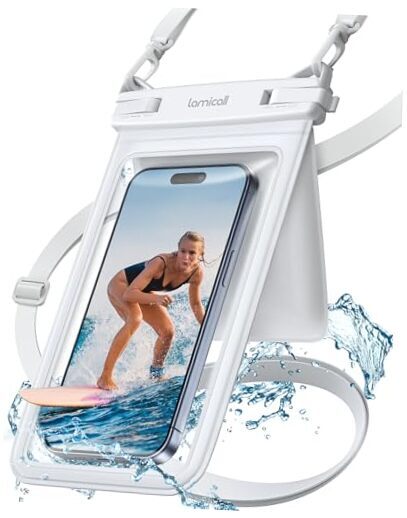 Double Bag IPX8 Waterproof Phone Pouch in White for Ultimate Protection