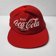 Vintage Enjoy Coke Coca-Cola Classic Red Snapback Hat Cap Made In USA