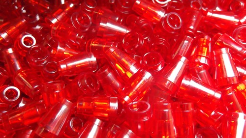 ☀️Lego 1x1 Trans-Red Cone Round x100 Stud Part Piece Bulk Lot Legos # 4589b - Picture 7 of 8