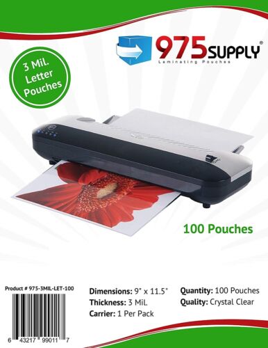 975 Supply 1000 3mil Letter Thermal Laminating Pouches 9" x 11.5" Scotch Quality - Picture 1 of 9
