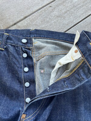 Vintage 2001 Evisu 'Mighty Evisu' Big Daicock Hand Painted Raw