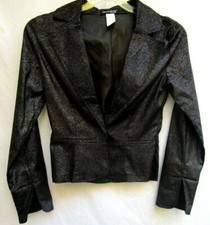 VTG 90's..CROPPED..BLAZER..BLACK with SILVER SPARKLES..STRETCH..NEW..sz S