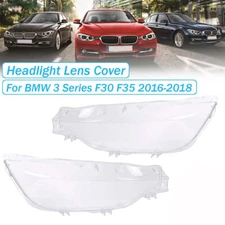Pair LED Headlight Headlamp Lens Cover For BMW F30 F31 M3 320i 328i 2016-2018