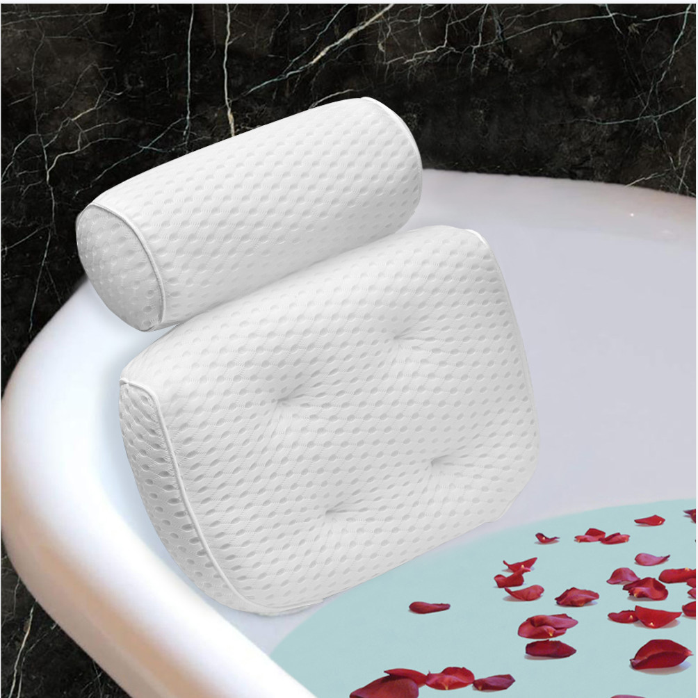 Badewannenkissen Badekissen mit 4D-AirMesh-Textil und Saugnäpfe Kopfstütze