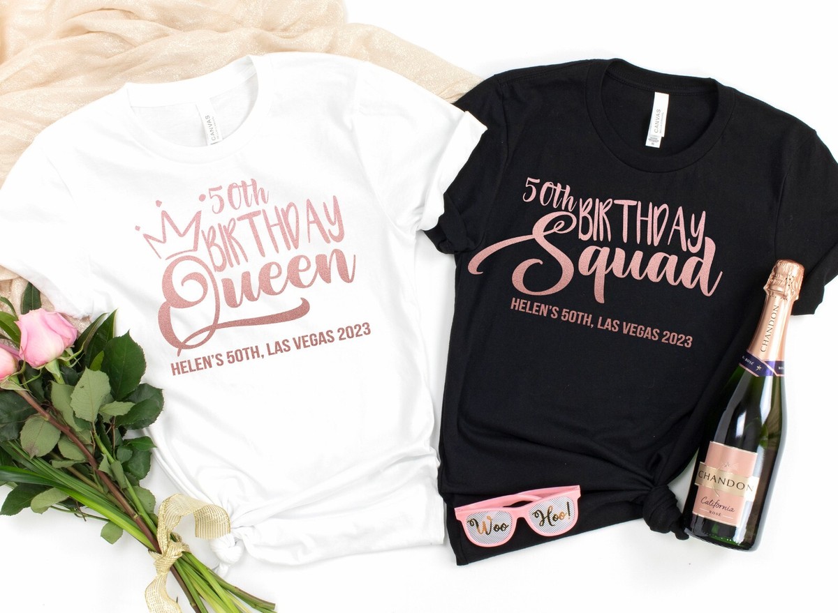 Birthday Queen Birthday Girl And Birthday Squad Shirts ROSE GOLD