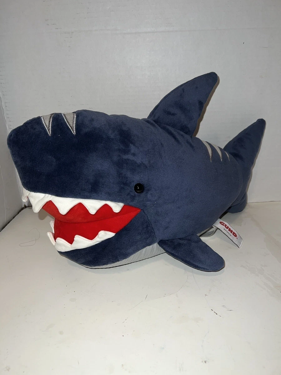 GUND LARGE OPEN MOUTH SHARK 17 Inch NAVY Quality Stuffed Animal Plush Toy